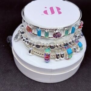 Bomb Party Delightful Moments Bracelet Stack Silver Plated RBP6922 Lab Stones